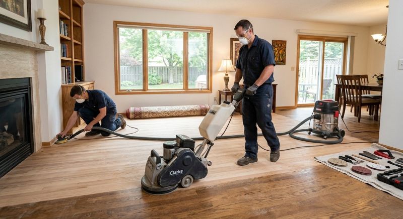 Our team working on Wood Floor Service projects in Palm Beach Gardens, FL