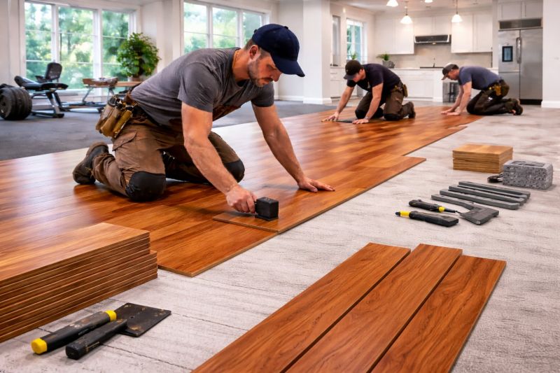 Cherry Floor Installation in Palm City, FL
